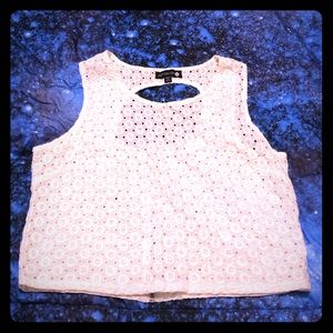 White Eyelet Crop Top Sz M